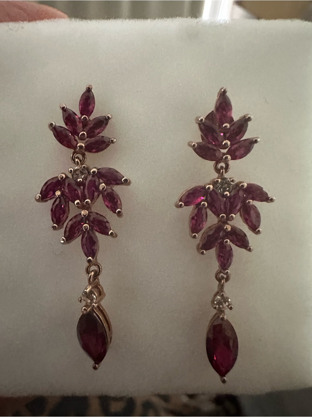 Marquise Cut Simulated Pink Ruby Pretty Drop Dangle Earring 14K Rose Gold Plated